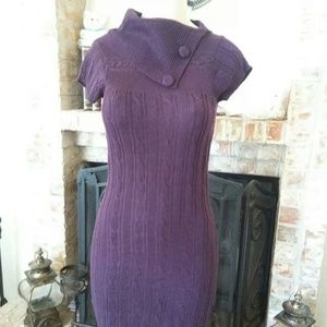 Gold Drama Women's Purple Turtle Neck Dress
